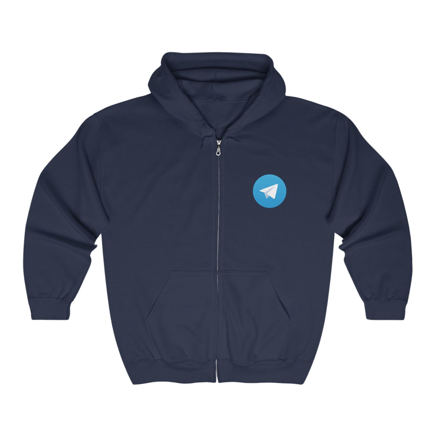 Telegram Logo Adult Zip-Up Hoodie