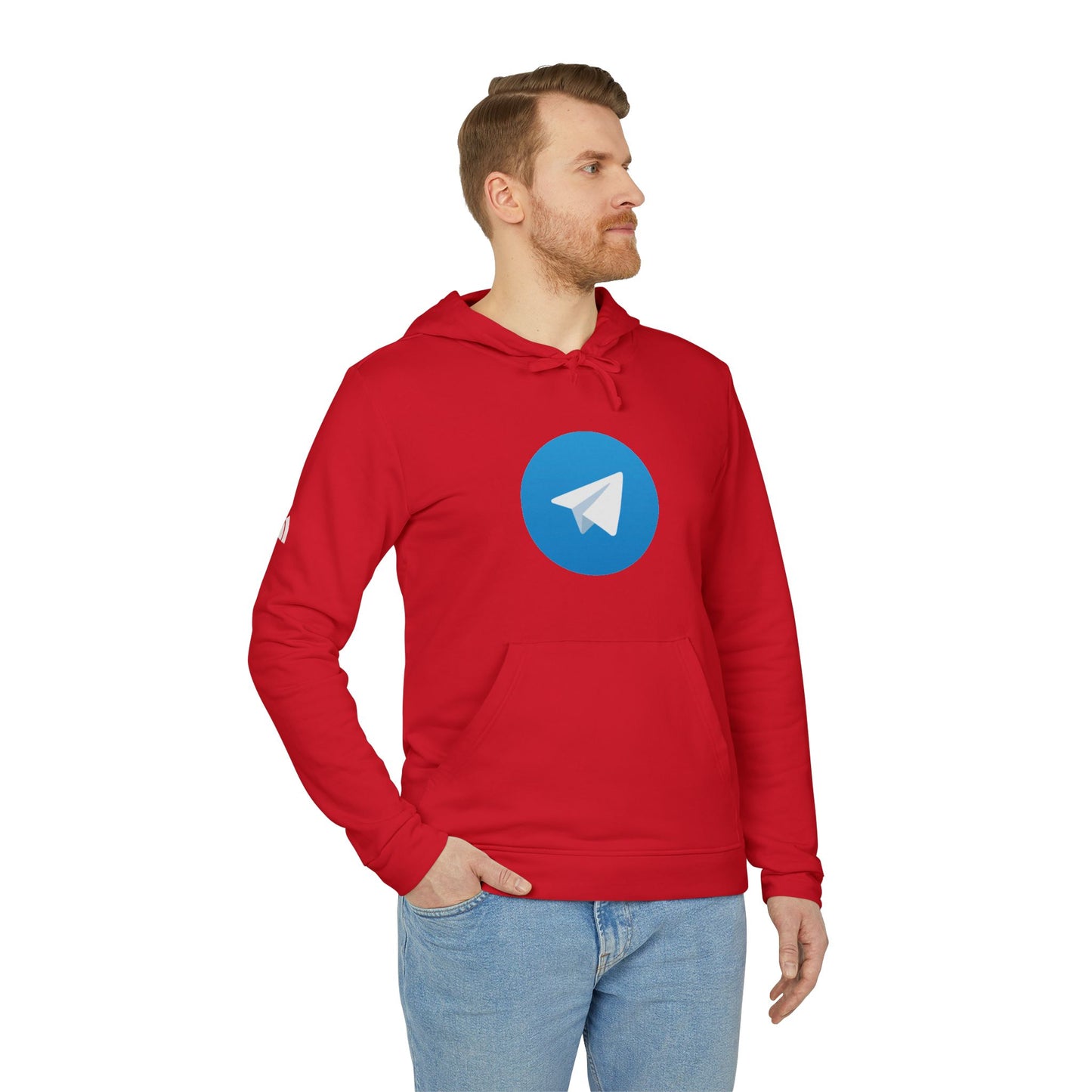 Telegram Logo Adidas Adult Hoodie