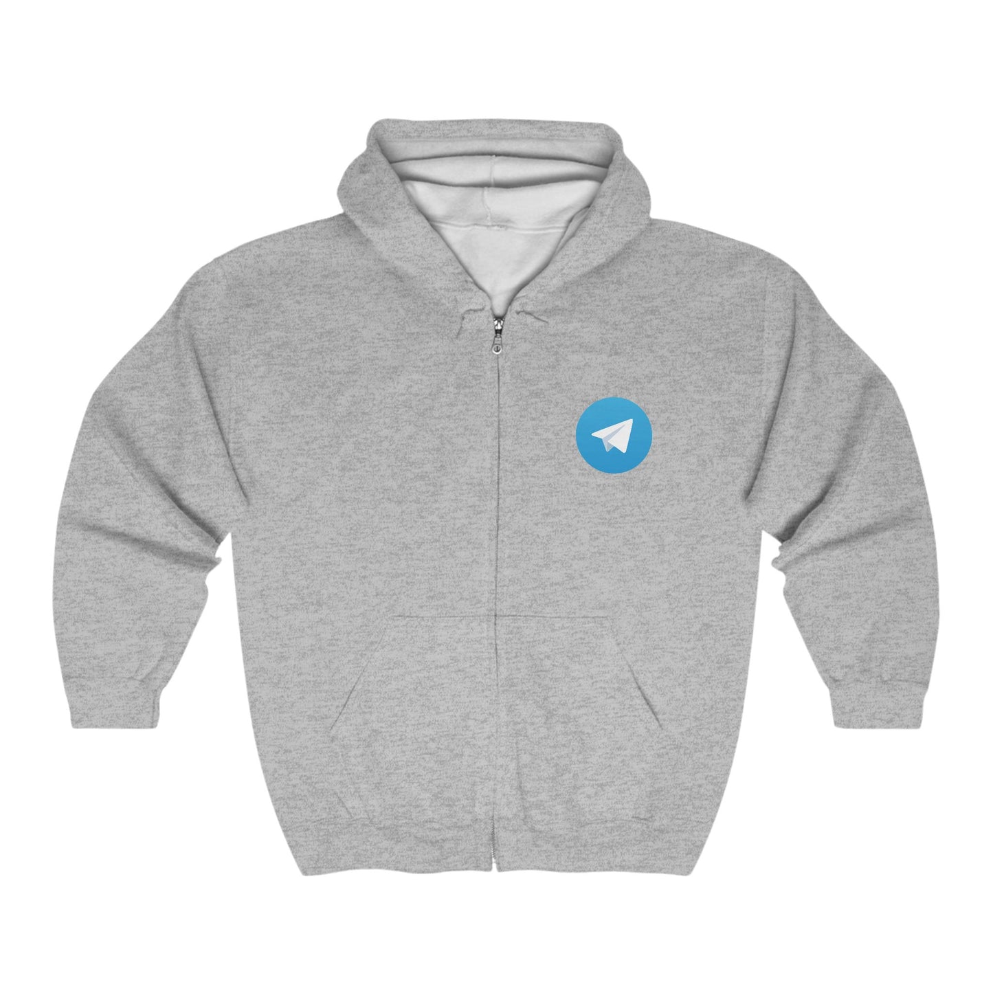 Telegram Logo Adult Zip-Up Hoodie