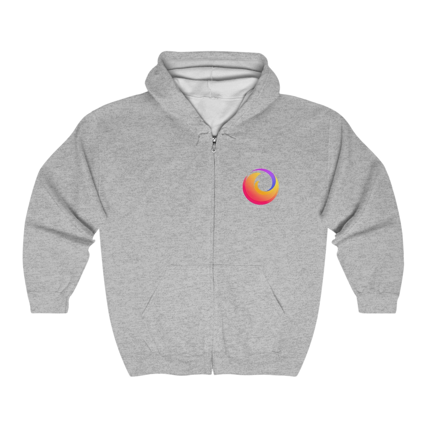 Firefox Logo Adult Zip-Up Hoodie