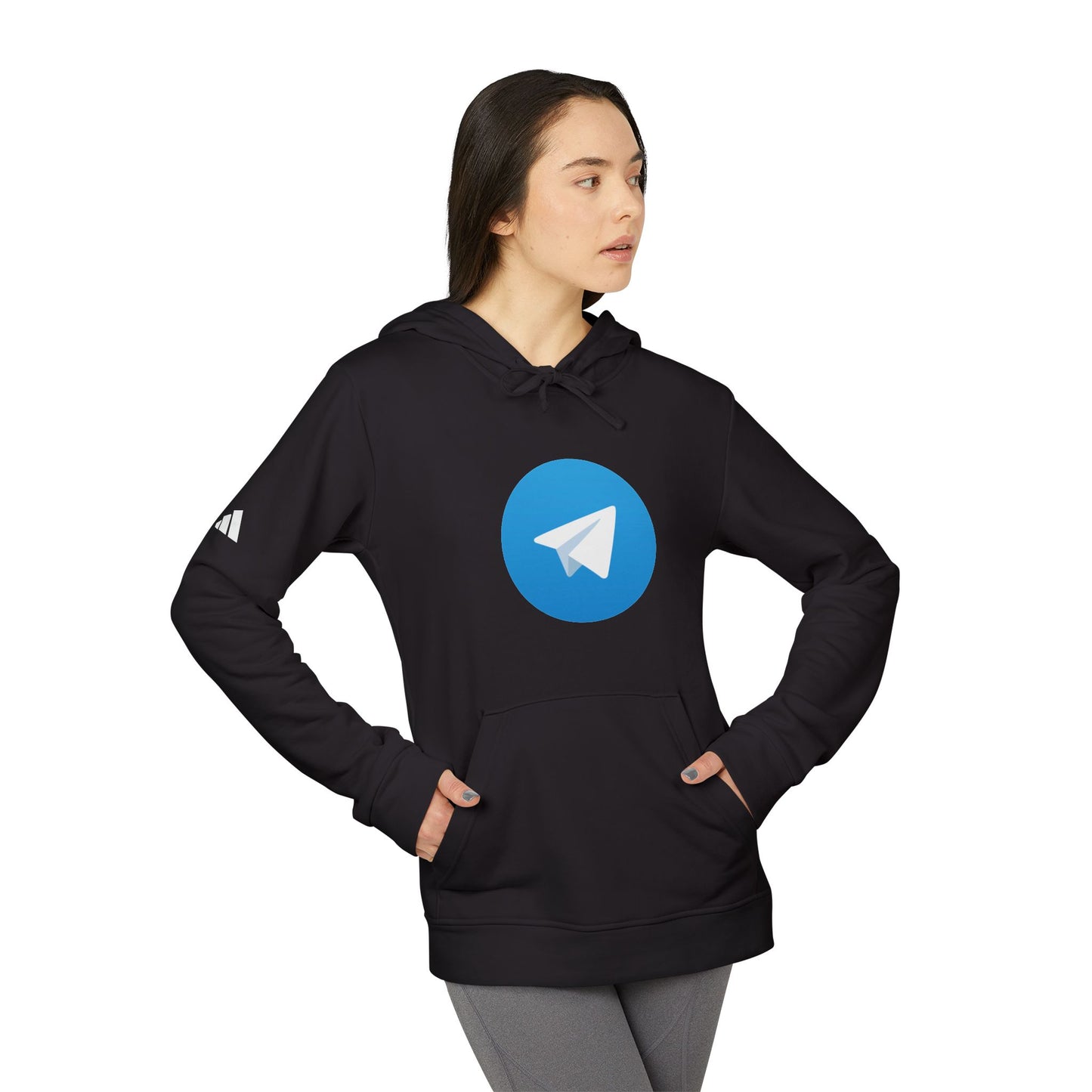 Telegram Logo Adidas Adult Hoodie
