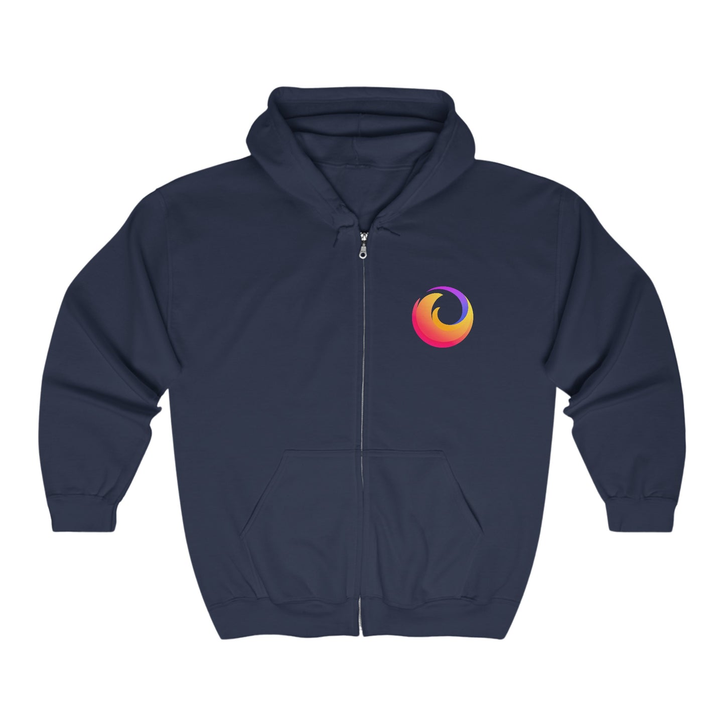 Firefox Logo Adult Zip-Up Hoodie