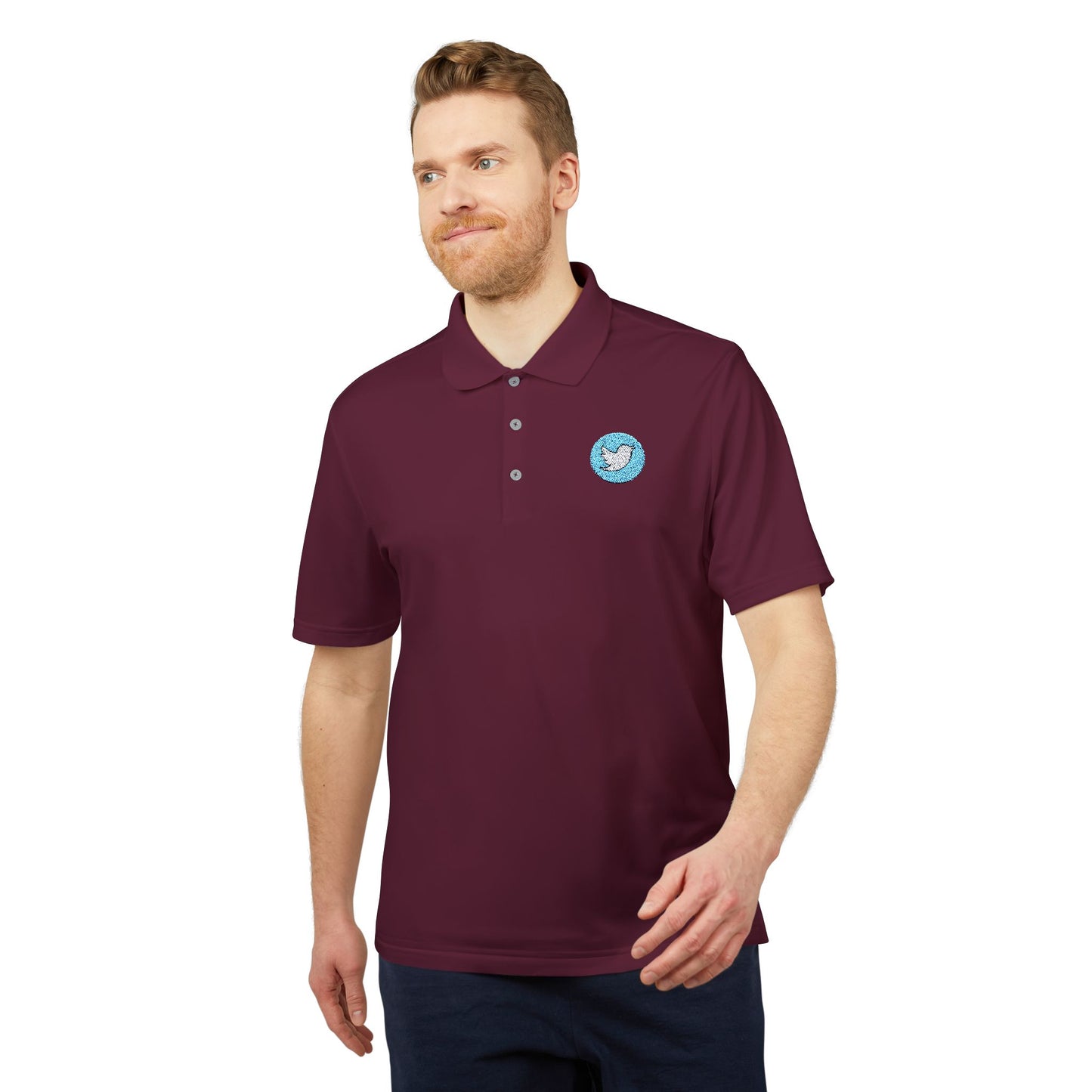Twitter Logo Adidas Performance Polo