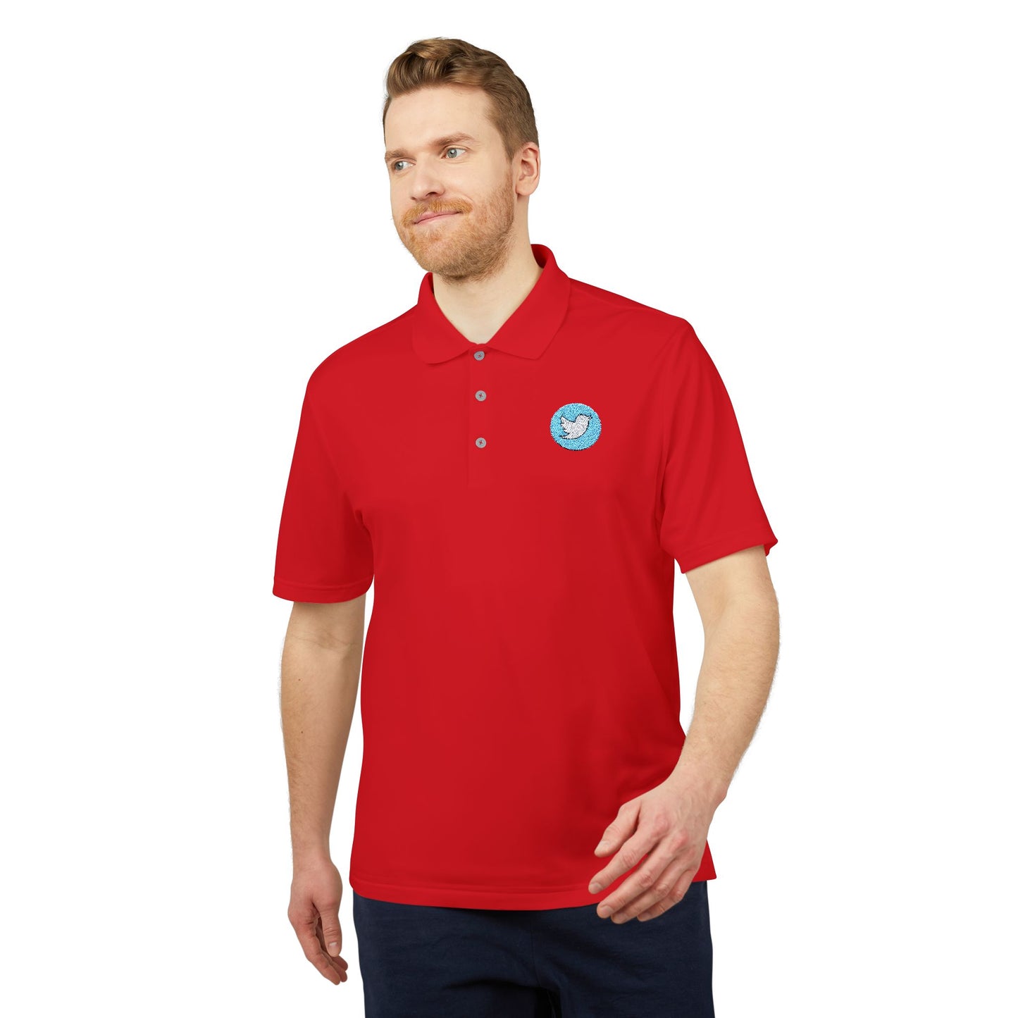 Twitter Logo Adidas Performance Polo