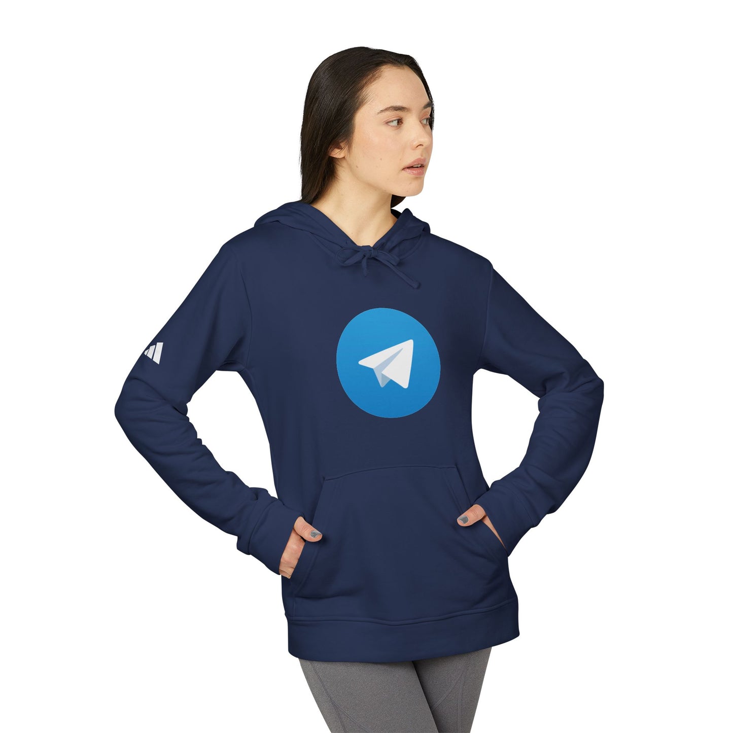 Telegram Logo Adidas Adult Hoodie