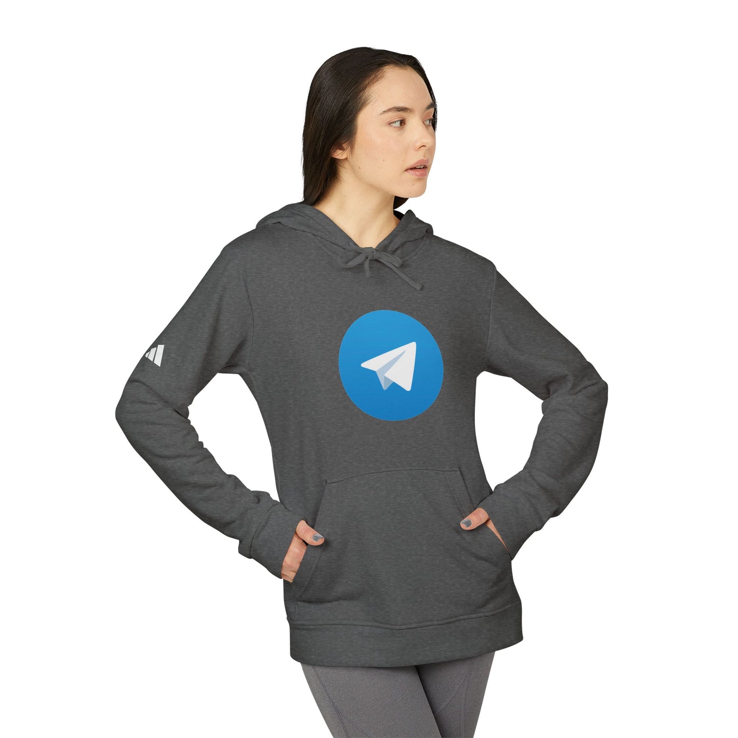 Telegram Logo Adidas Adult Hoodie