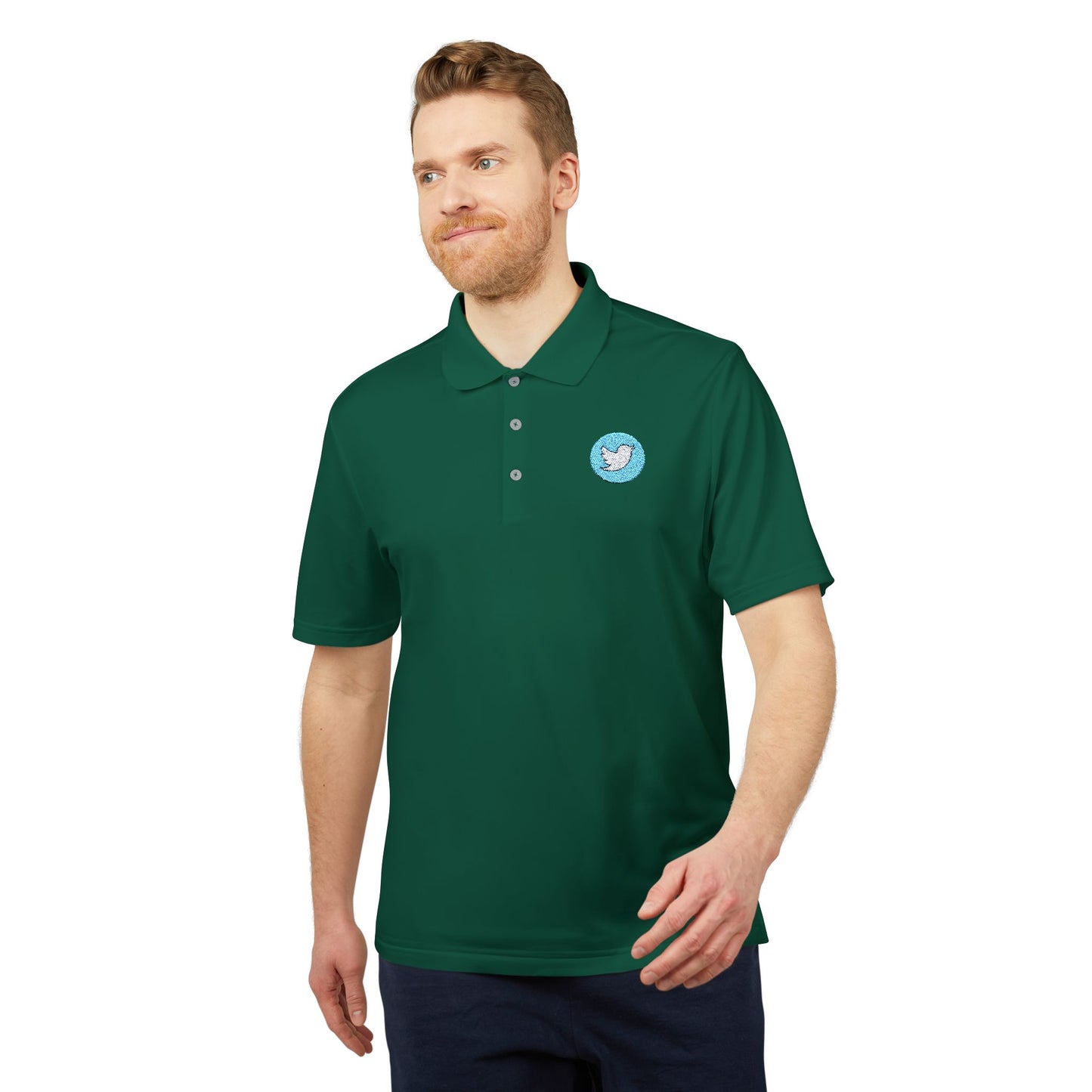 Twitter Logo Adidas Performance Polo