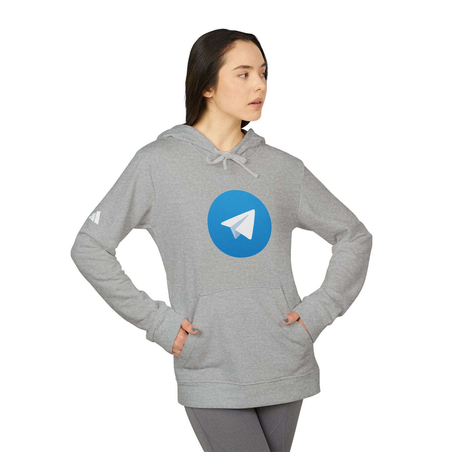 Telegram Logo Adidas Adult Hoodie
