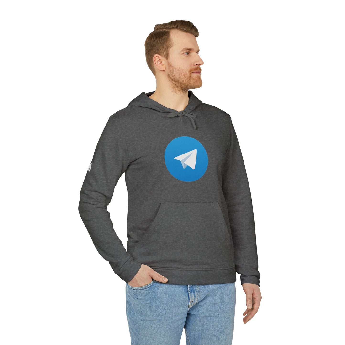 Telegram Logo Adidas Adult Hoodie