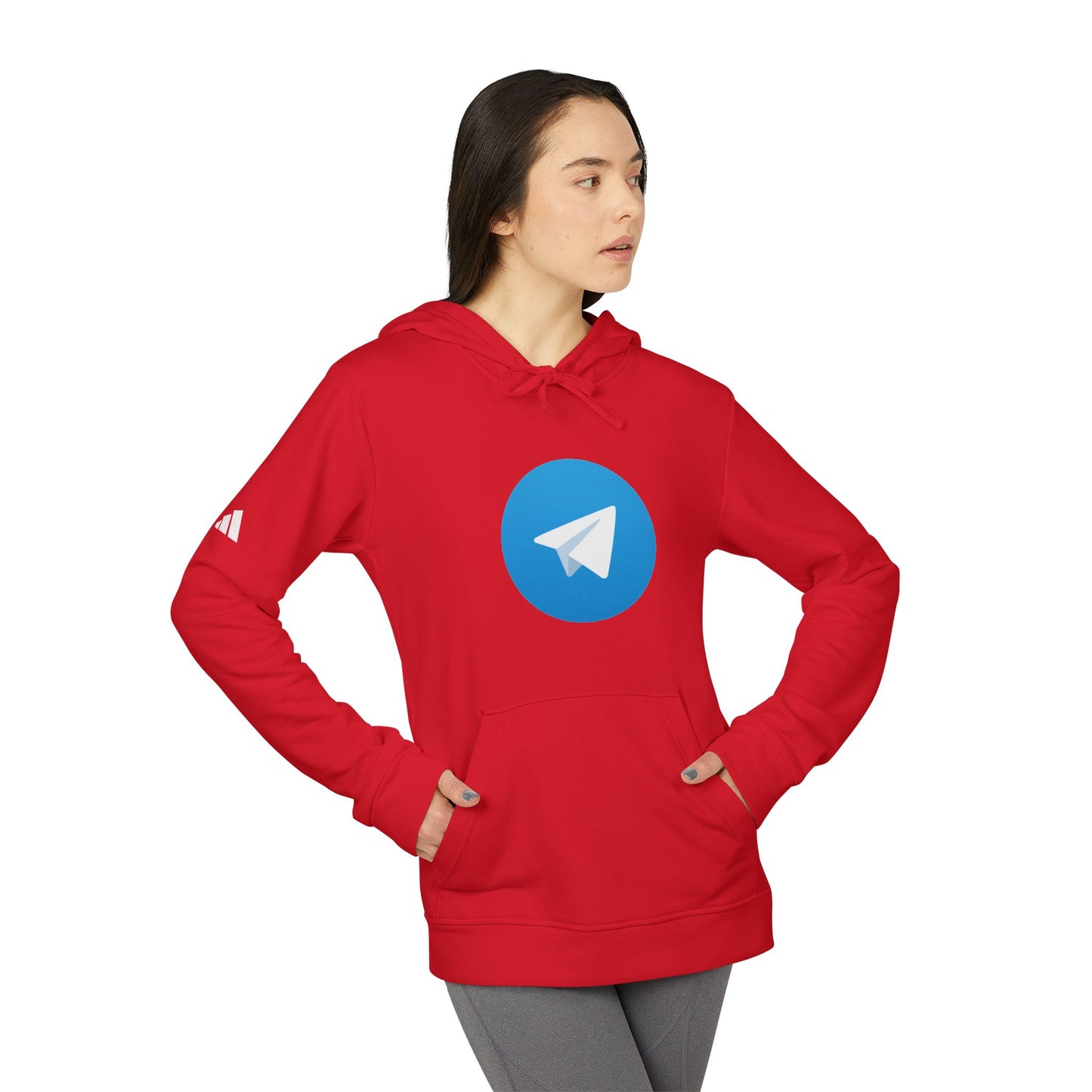 Telegram Logo Adidas Adult Hoodie