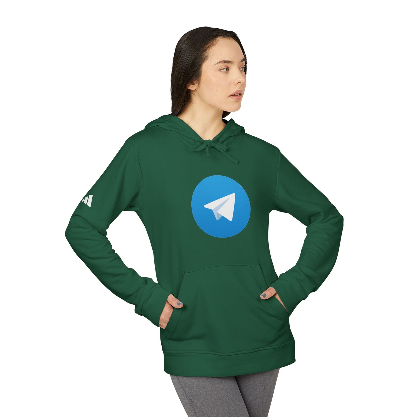 Telegram Logo Adidas Adult Hoodie