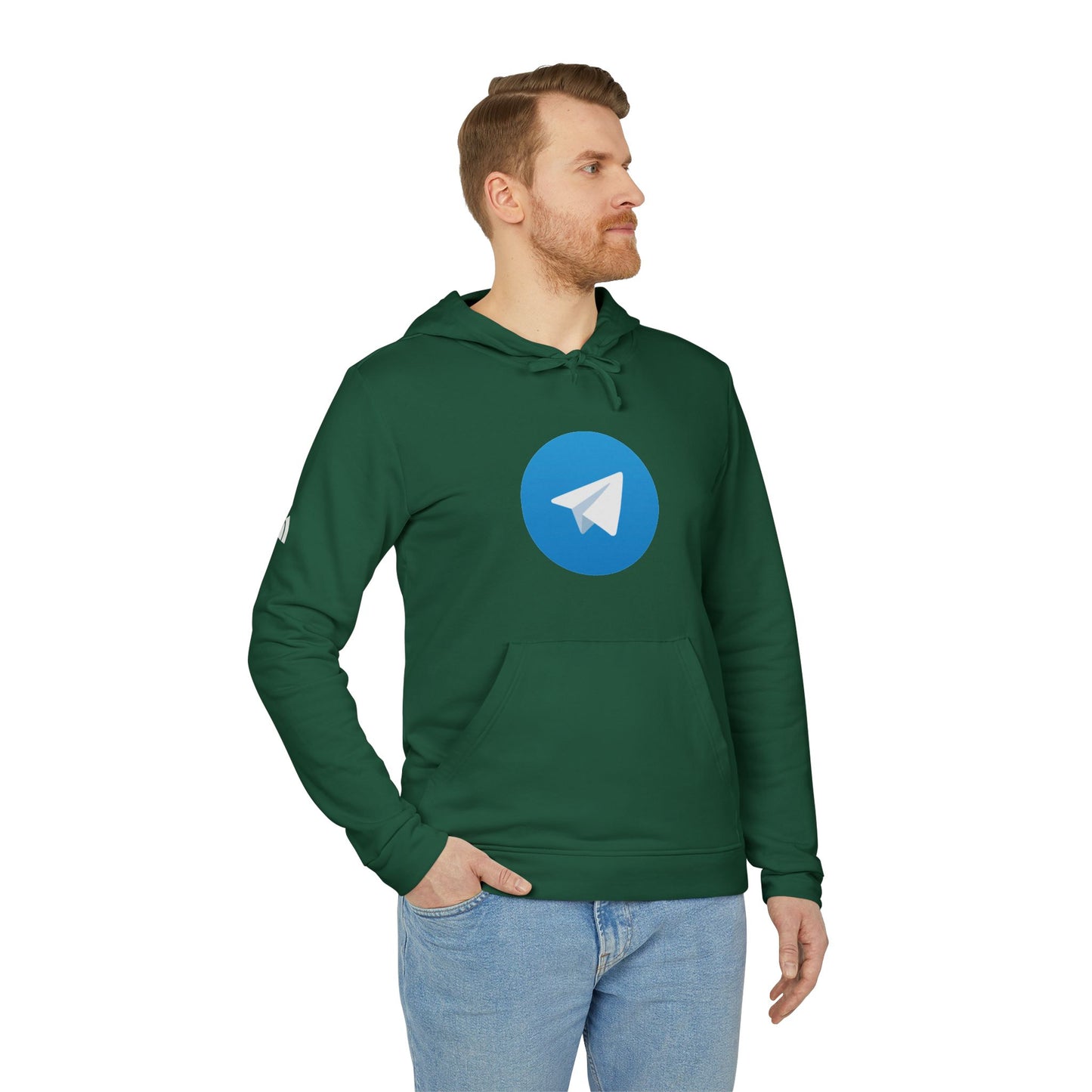Telegram Logo Adidas Adult Hoodie