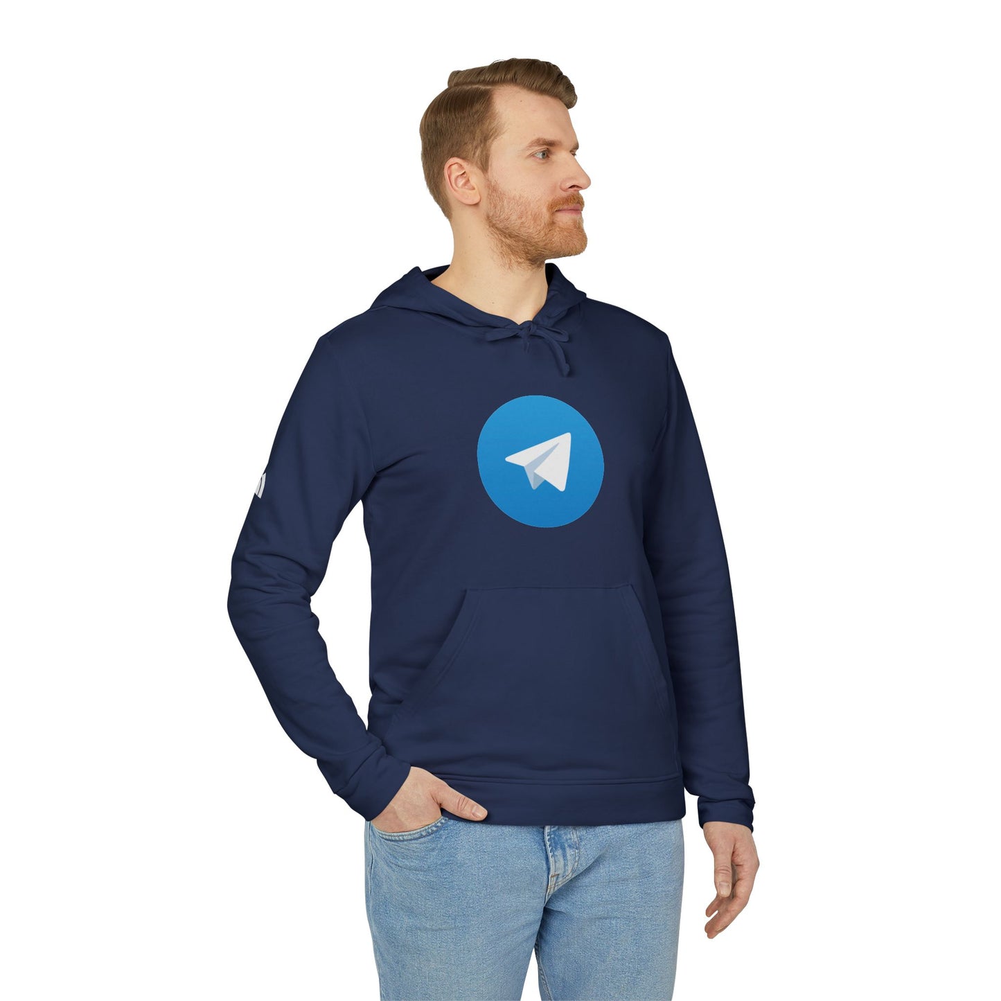 Telegram Logo Adidas Adult Hoodie
