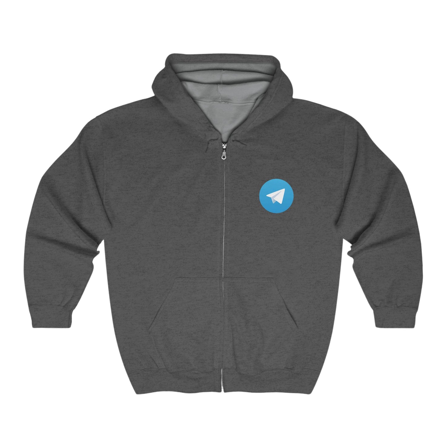 Telegram Logo Adult Zip-Up Hoodie