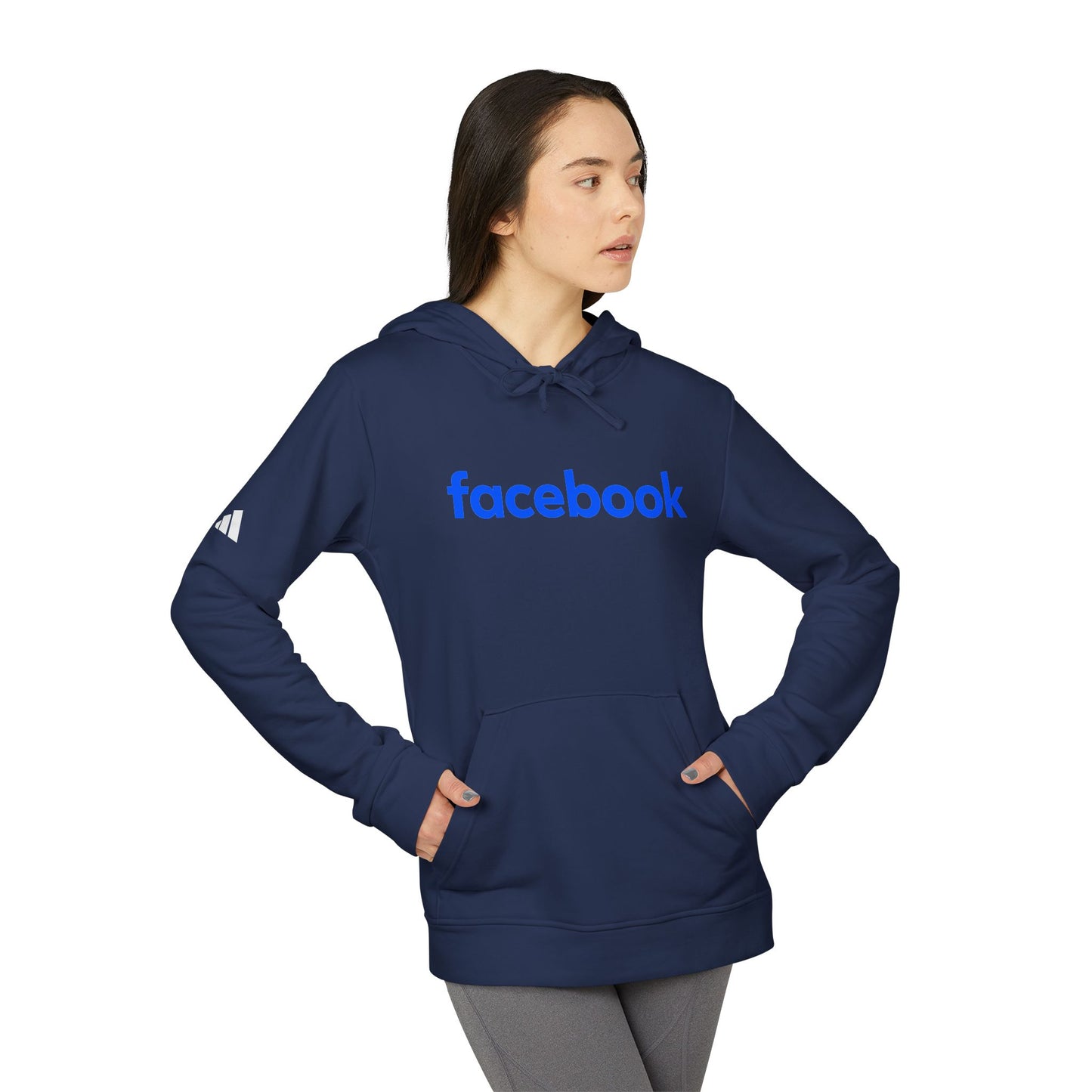 Facebook Logo Adidas Adult Hoodie