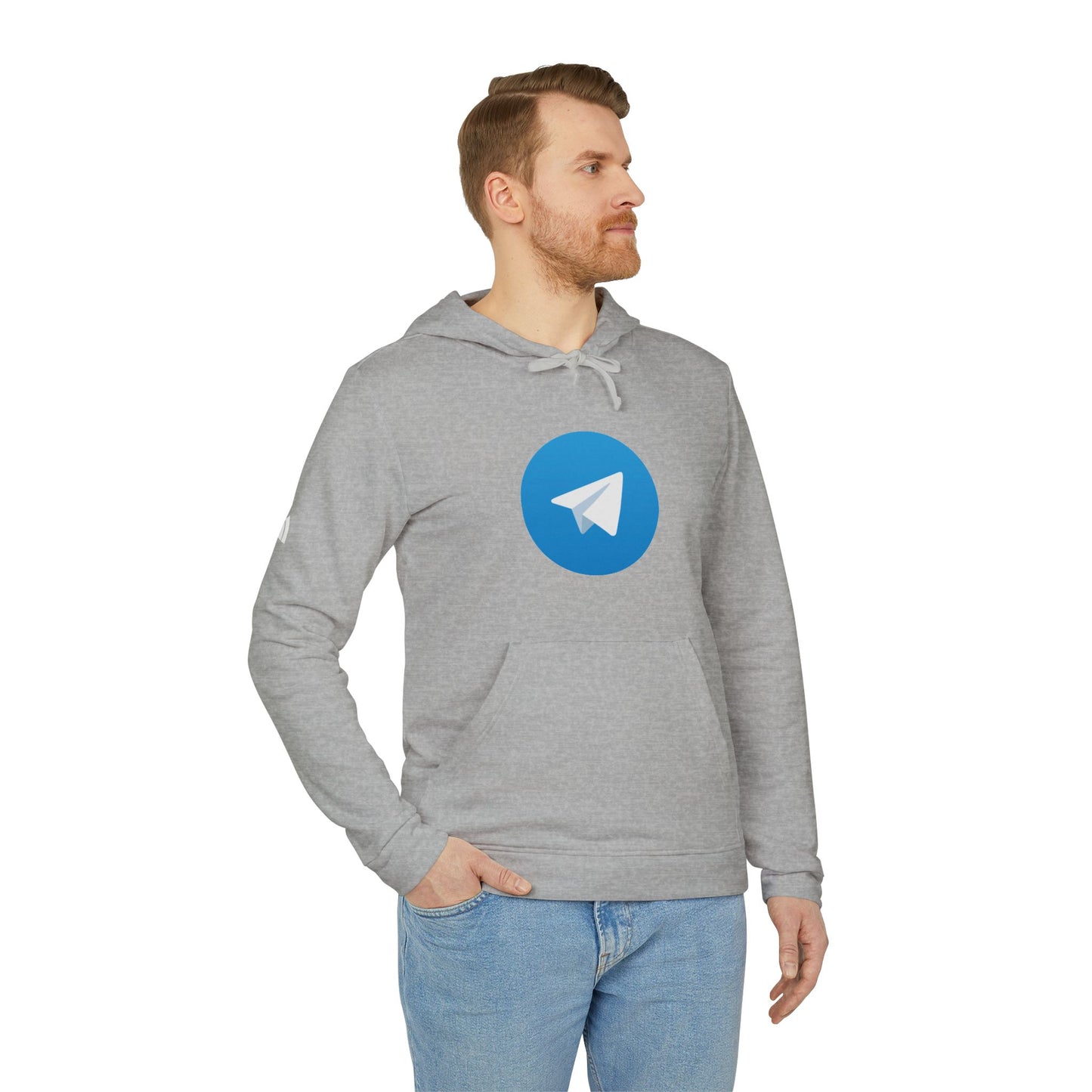 Telegram Logo Adidas Adult Hoodie