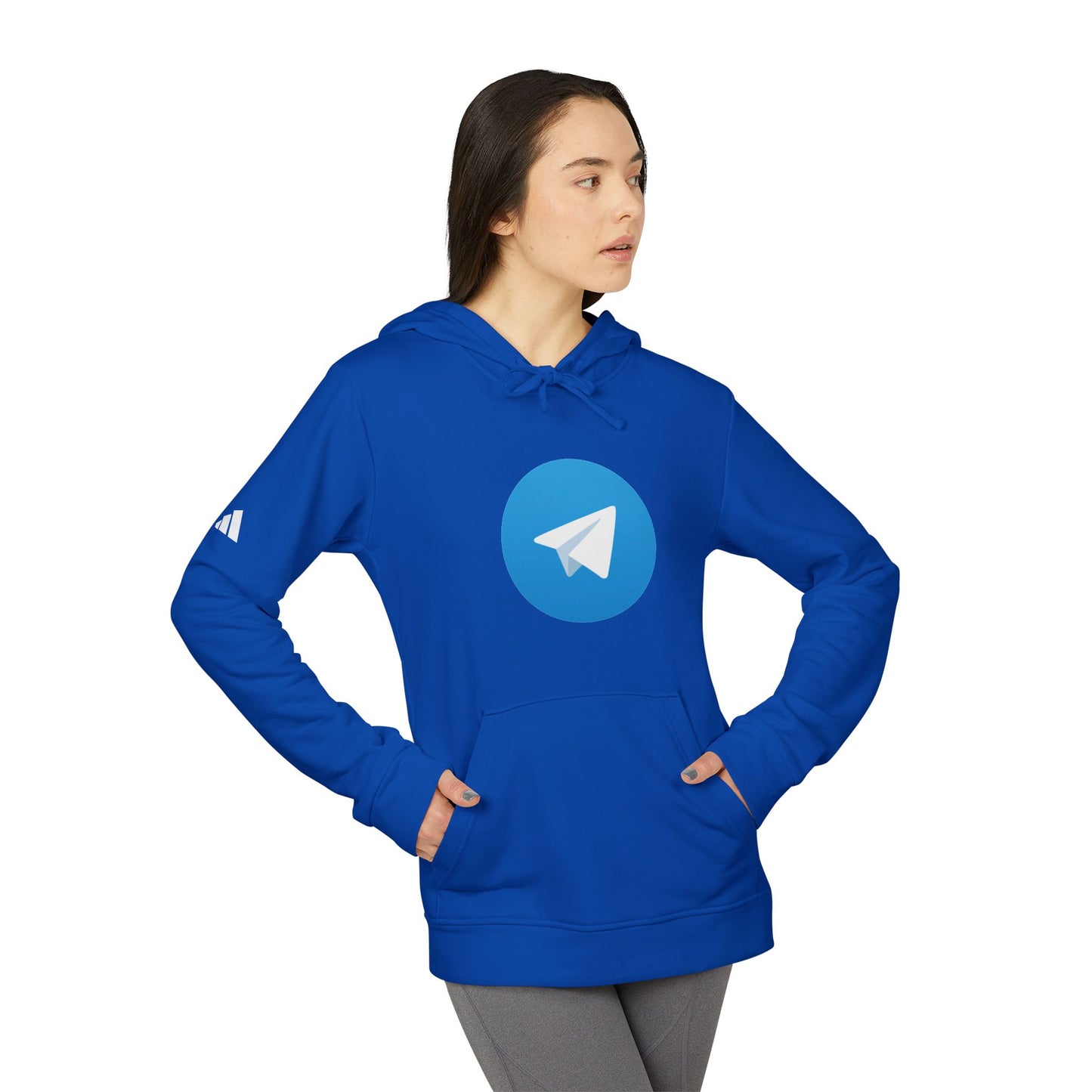 Telegram Logo Adidas Adult Hoodie