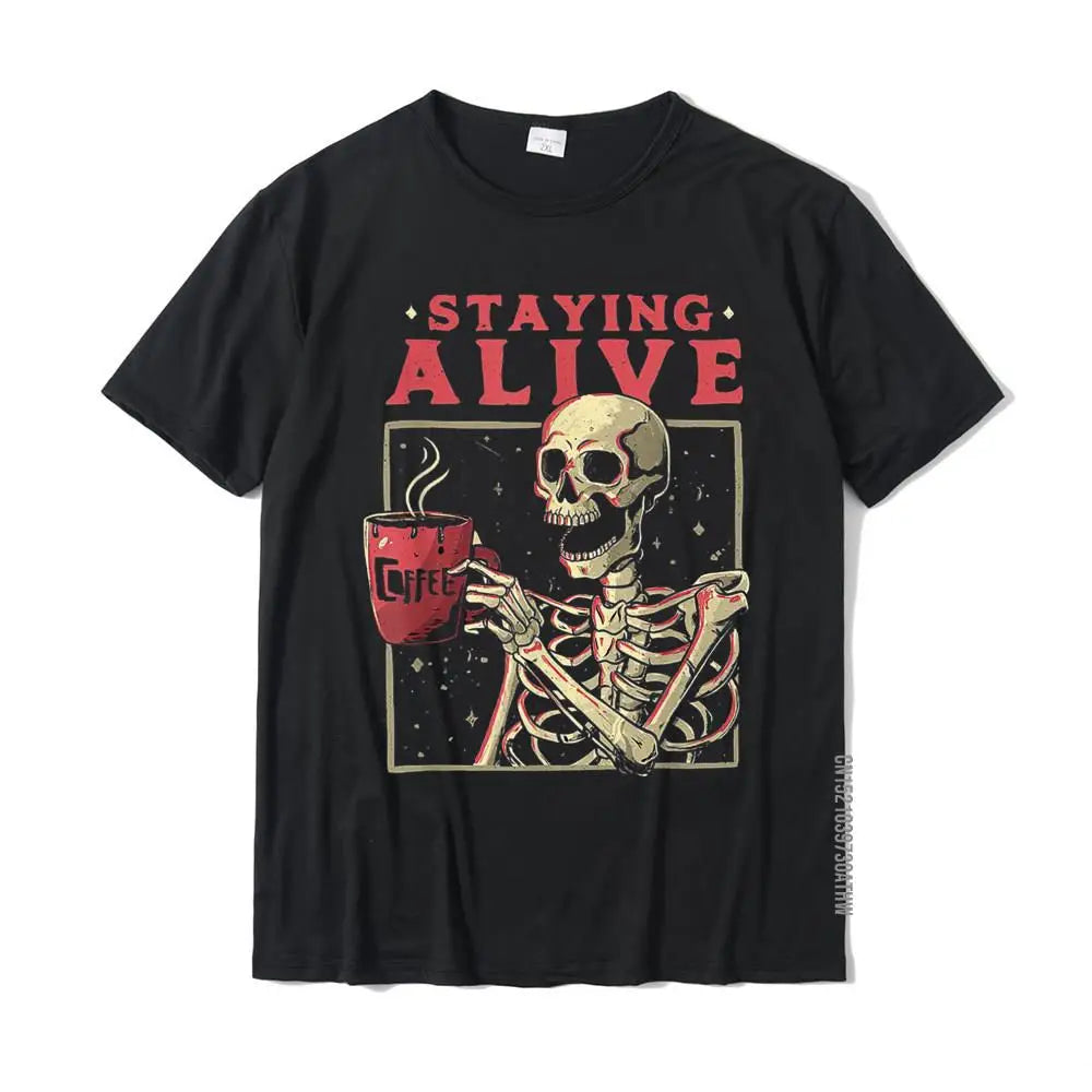 Staying Alive Skeleton T-Shirt