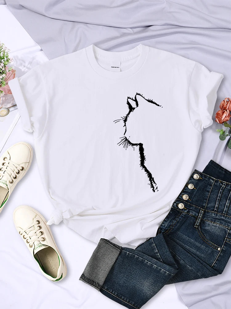 Cat Stroke Drawing T-Shirt