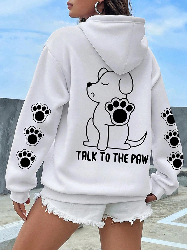 Talk To The Paw Cartoon Hoodie