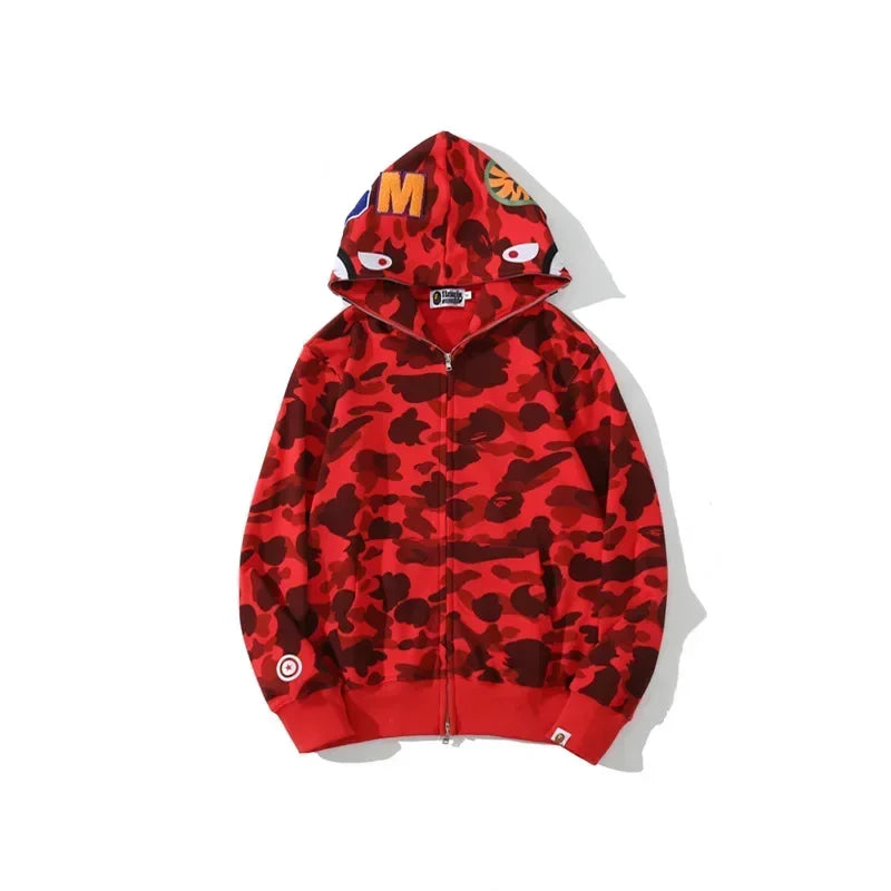 Shark Camouflage Zip-Up Hoodie