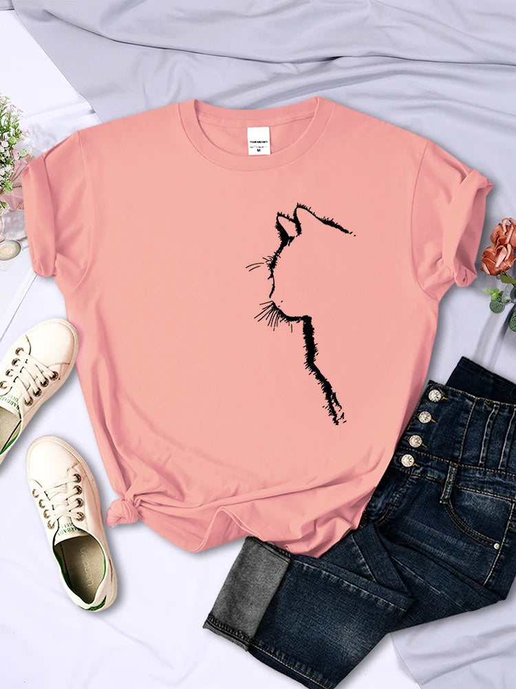 Cat Stroke Drawing T-Shirt