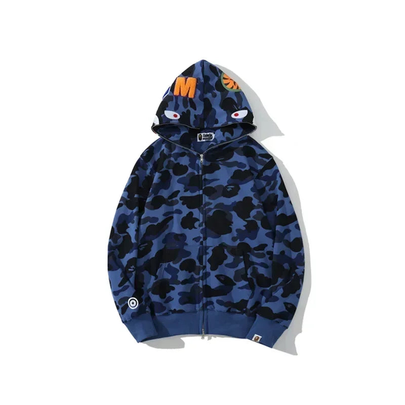 Shark Camouflage Zip-Up Hoodie