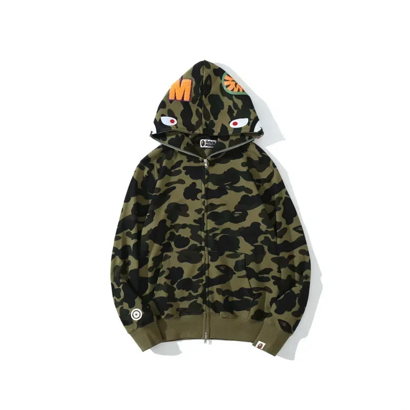 Shark Camouflage Zip-Up Hoodie