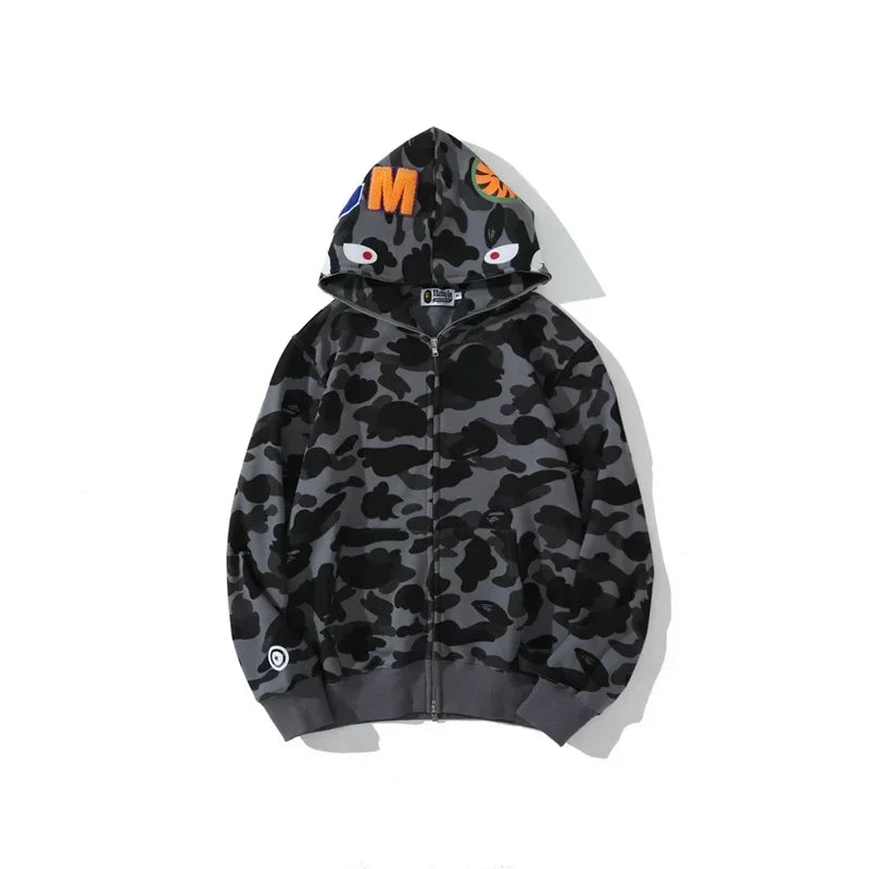 Shark Camouflage Zip-Up Hoodie