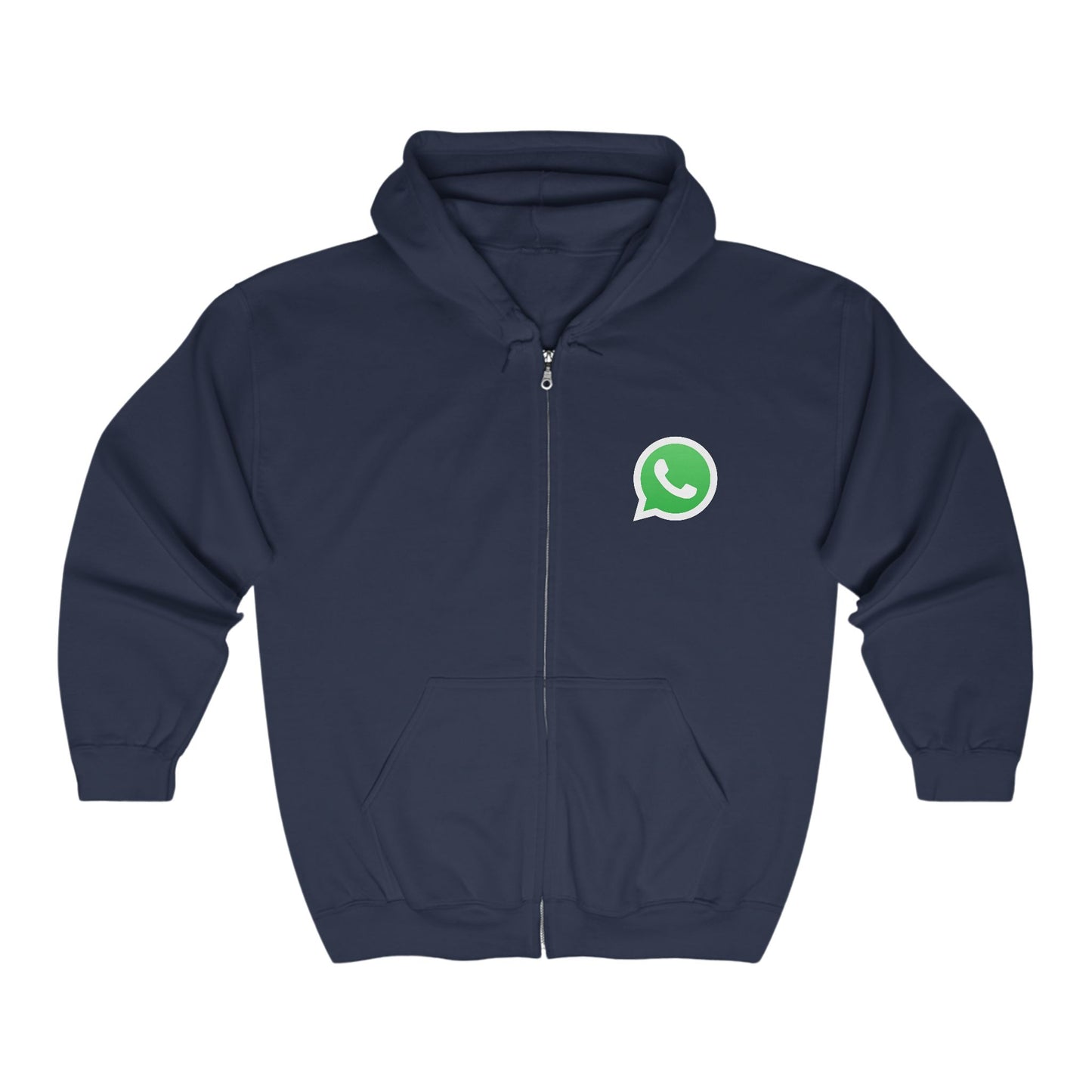 WhatsApp Logo Adult Zip-Up Hoodie