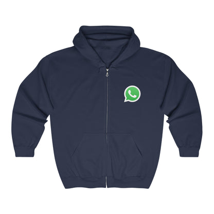 WhatsApp Logo Adult Zip-Up Hoodie
