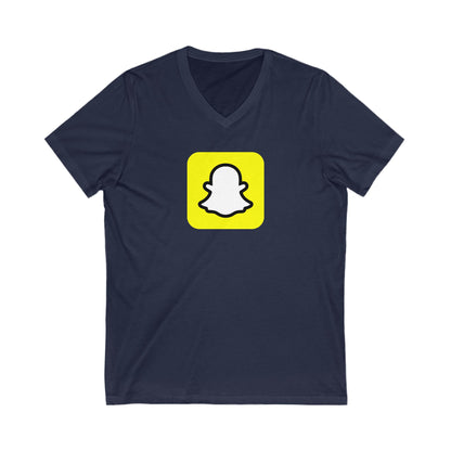 Snapchat Logo Adult V-Neck T-Shirt
