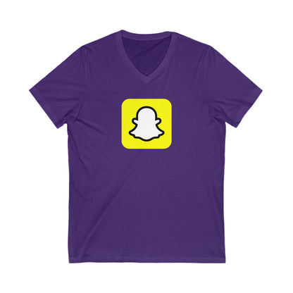 Snapchat Logo Adult V-Neck T-Shirt