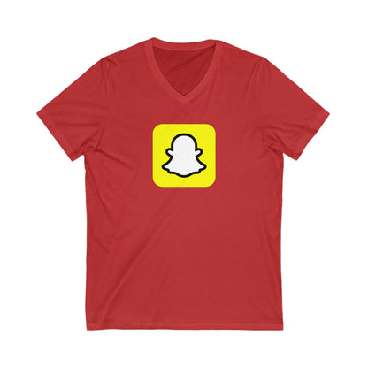 Snapchat Logo Adult V-Neck T-Shirt