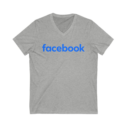 Facebook Logo Adult V-Neck T-Shirt