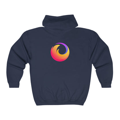Firefox Logo Adult Zip-Up Hoodie