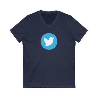 Twitter Logo Adult V-Neck T-Shirt