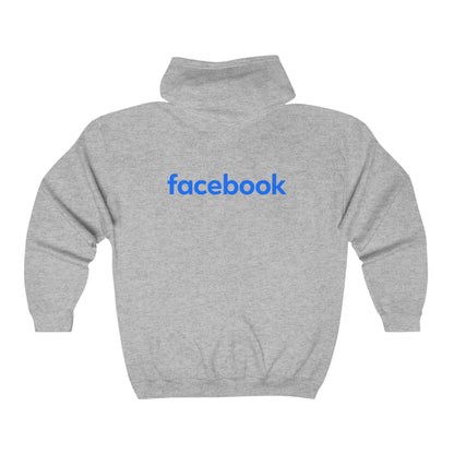 Facebook Logo Adult Zip-Up Hoodie
