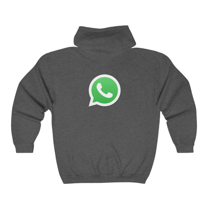 WhatsApp Logo Adult Zip-Up Hoodie