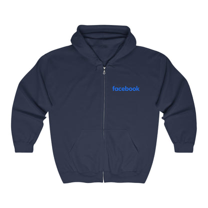 Facebook Logo Adult Zip-Up Hoodie