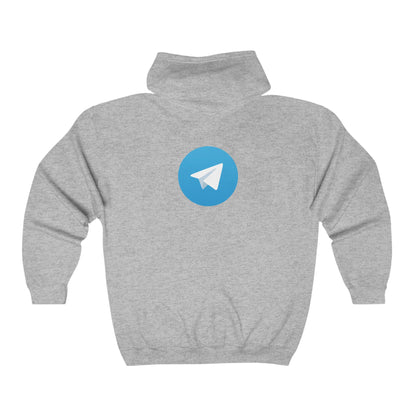 Telegram Logo Adult Zip-Up Hoodie