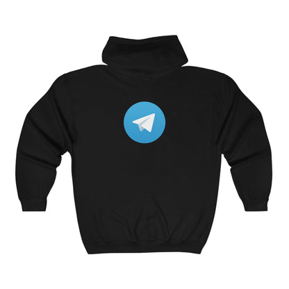 Telegram Logo Adult Zip-Up Hoodie