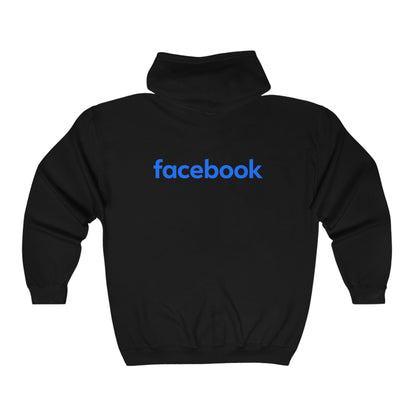 Facebook Logo Adult Zip-Up Hoodie