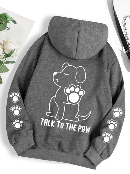 Talk To The Paw Cartoon Hoodie