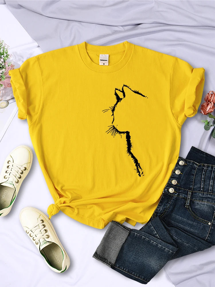 Cat Stroke Drawing T-Shirt
