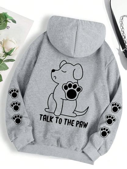 Talk To The Paw Cartoon Hoodie